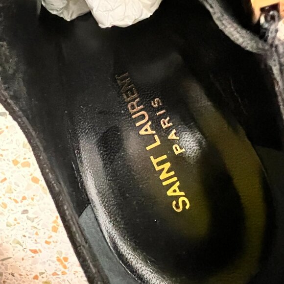 Saint Laurent black platform suede booties size 40.5 - Picture 8 of 9